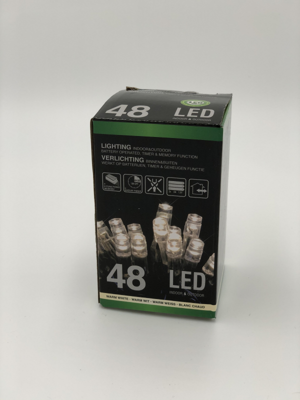 Lyskæde 48 LED til batteri