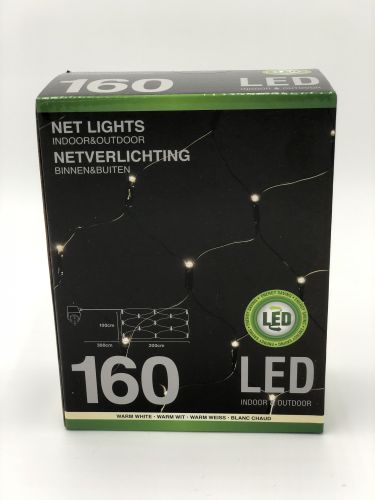 160 LED lyskæde net kan anvendes ude og inde