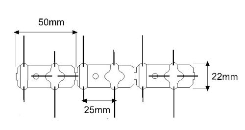Duepigge 5m 100 stålpigge per meter