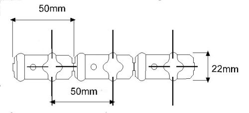 Duepigge 5m 60 stålpigge per meter